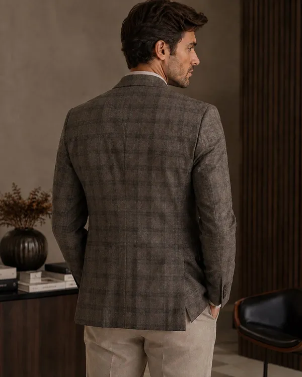 Checked_Notched_Lapel_Single-Breasted_Tailored_Fit_Blazers