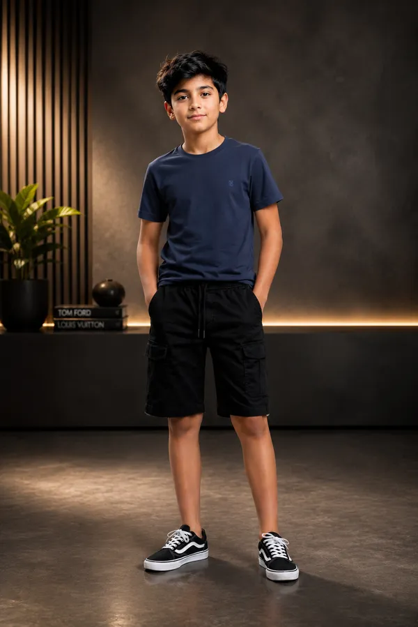 Black_Cotton_Regular_Fit_Cargo_Shorts_For_Boys