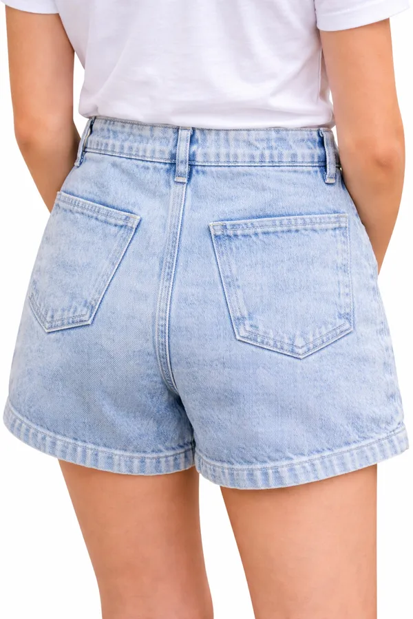 Light_Blue_Denim_Casual_Utility_Shorts_For_Girls