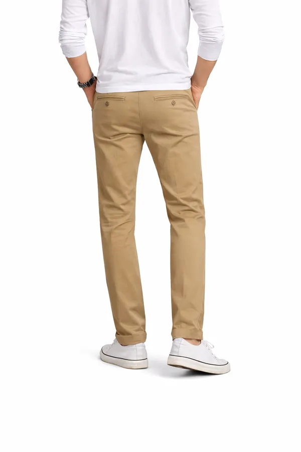 Khaki_Cotton_Slim_Fit_Trousers_For_Men