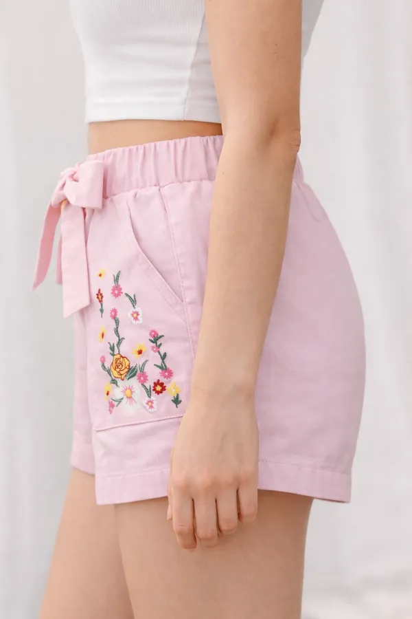 Pink_Cotton_Embroidered_Casual_Shorts_For_Girls