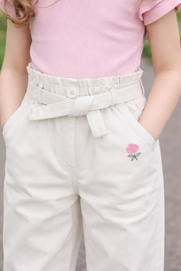 Off_White_Cotton_Paperbag_Waist_Straight_Fit_Trousers_For_Girls