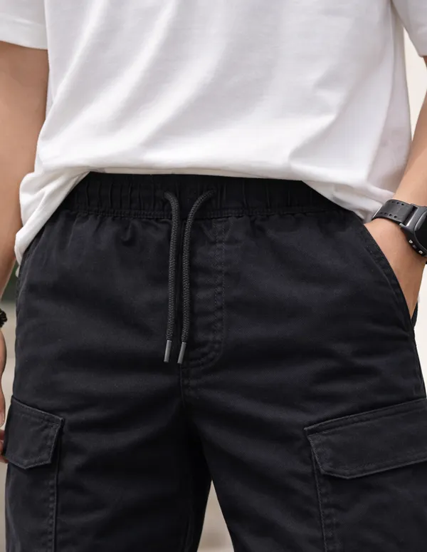 Black_Cotton_Regular_Fit_Cargo_Shorts_For_Boys