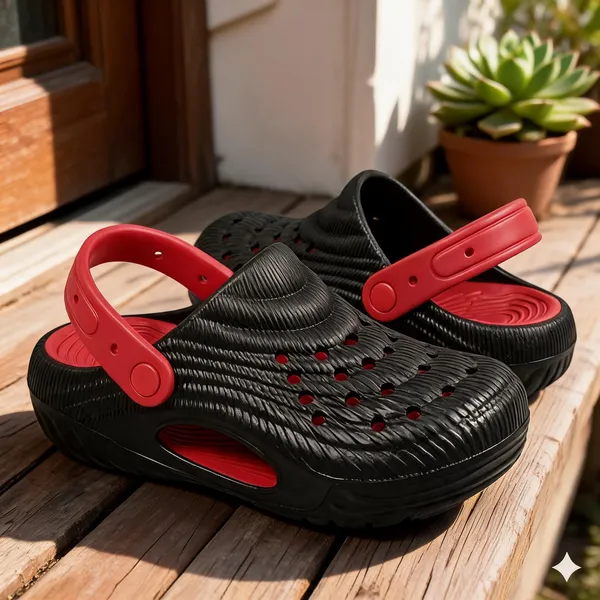 Black_And_Red_EVA_Clog_Sandals