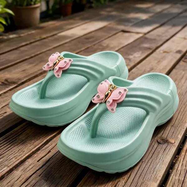 Mint_Green_Butterfly_Applique_Thong_Flip_Flops