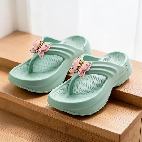 Mint_Green_Butterfly_Applique_Thong_Flip_Flops