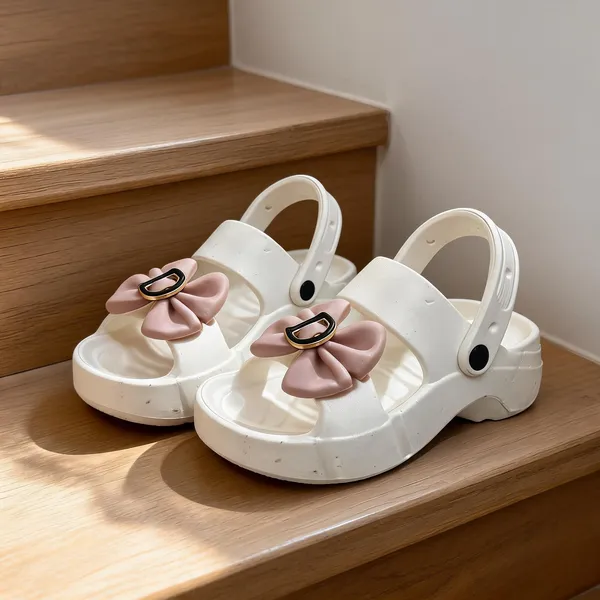 White_EVA_Bow_Applique_Sandals