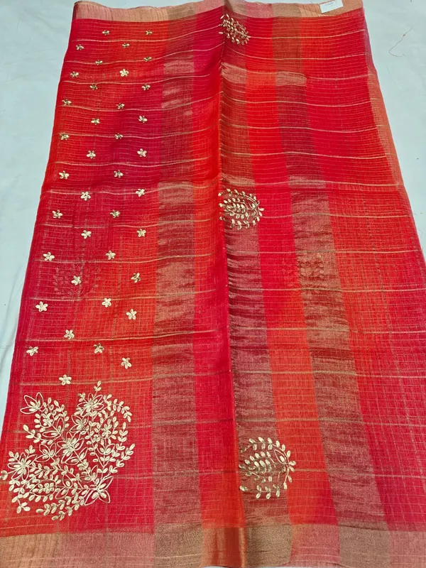 Khaat_Trends_Kota_Doria_Silk_Hand_Embroidery_Printed_Saree_With_Blouse