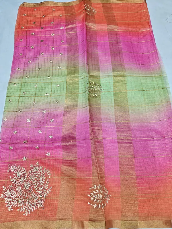 Khaat_Trends_Kota_Doria_Silk_Hand_Embroidery_Printed_Saree_With_Blouse