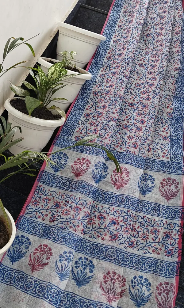 Khaat_Trends_Kota_Doria_Hand_Block_Printed_Saree_With_Blouse