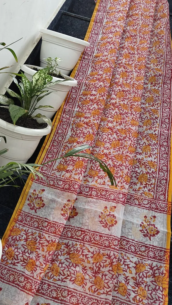 Khaat_Trends_Kota_Doria_Hand_Block_Printed_Saree_With_Blouse