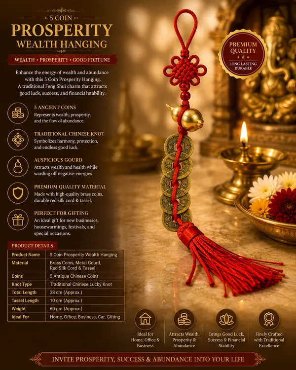 Divine_Magnet_Metal_5_Coin_Prosperity_Wall_Decor_Car_Hanging