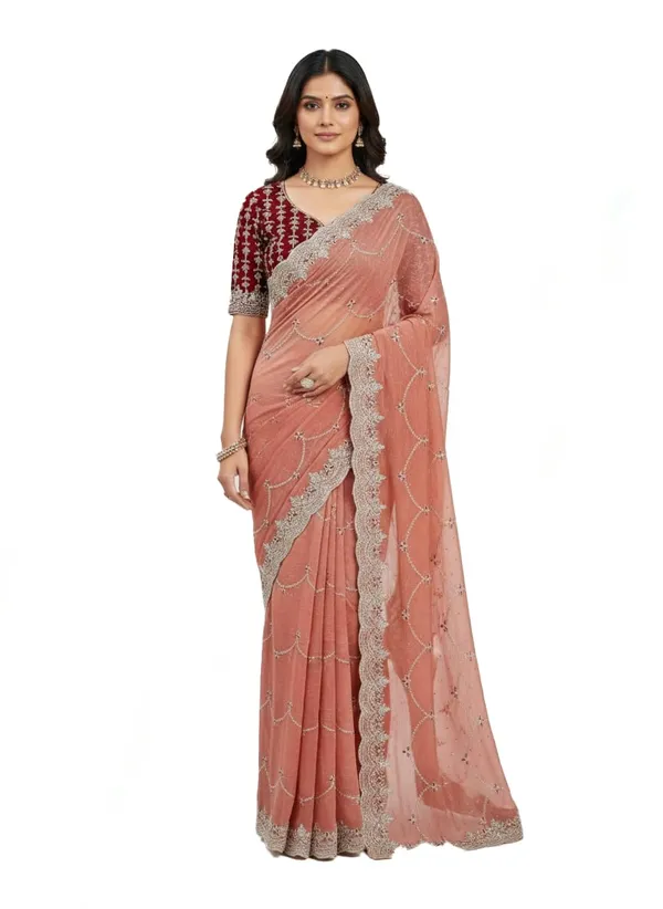 Pure_Silk_Traditional_Wedding_Saree_With_Zari_Work_And_Temple_Border_Design