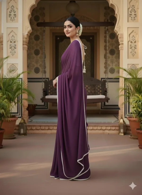 Georgette_Saree_With_Pearl_Border