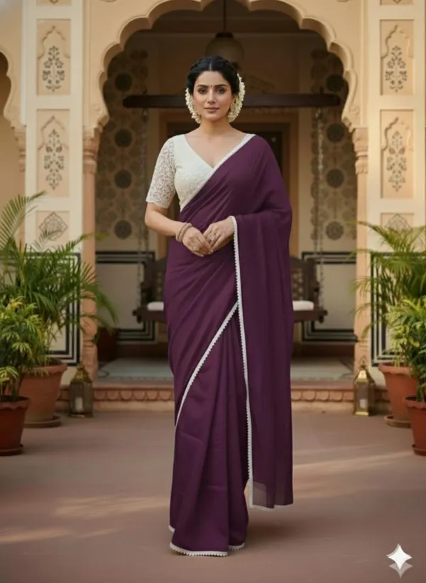 Georgette_Saree_With_Pearl_Border