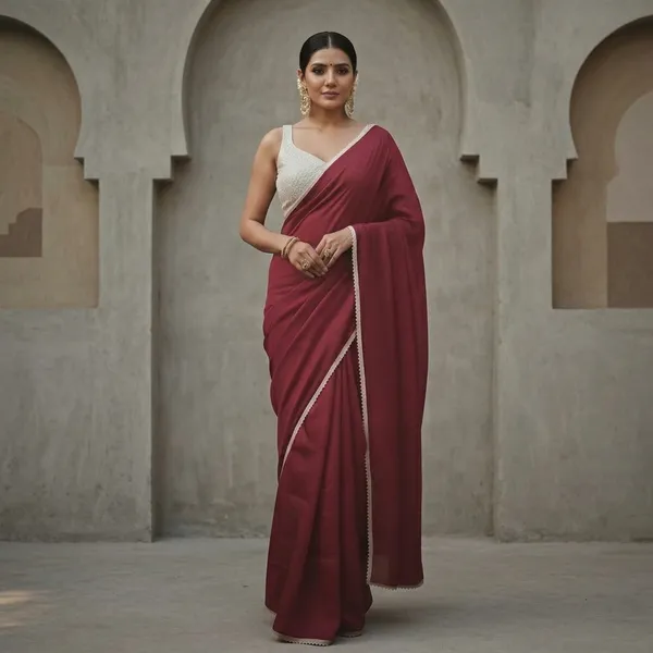 Georgette_Saree_With_Pearl_Border