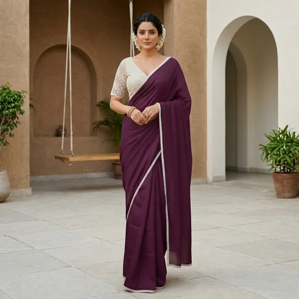 Georgette_Saree_With_Pearl_Border
