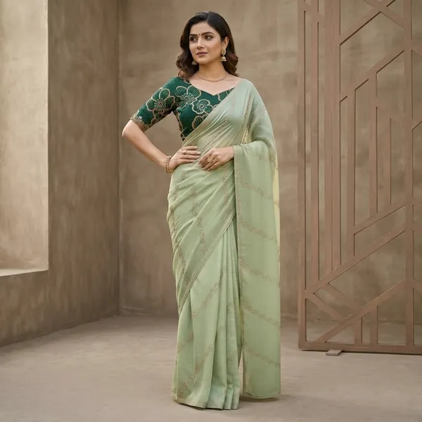 Georgette_Saree_With_Embroidered_Blouse