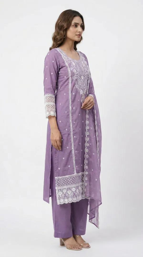 Lavender_70%_Cotton,_30%_Polyester_Embroidered_Straight_Kurta_Set_For_Women