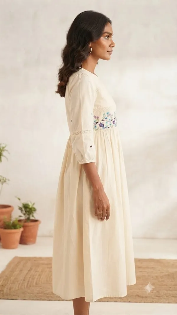 White_Cotton_Embroidered_Flared_Dress_For_Women