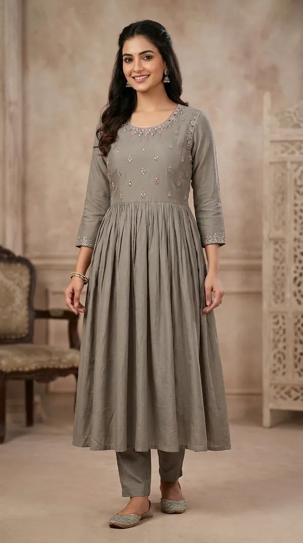 Grey_Chanderi_Silk_Embroidered_Anarkali_Suit_Set_For_Women