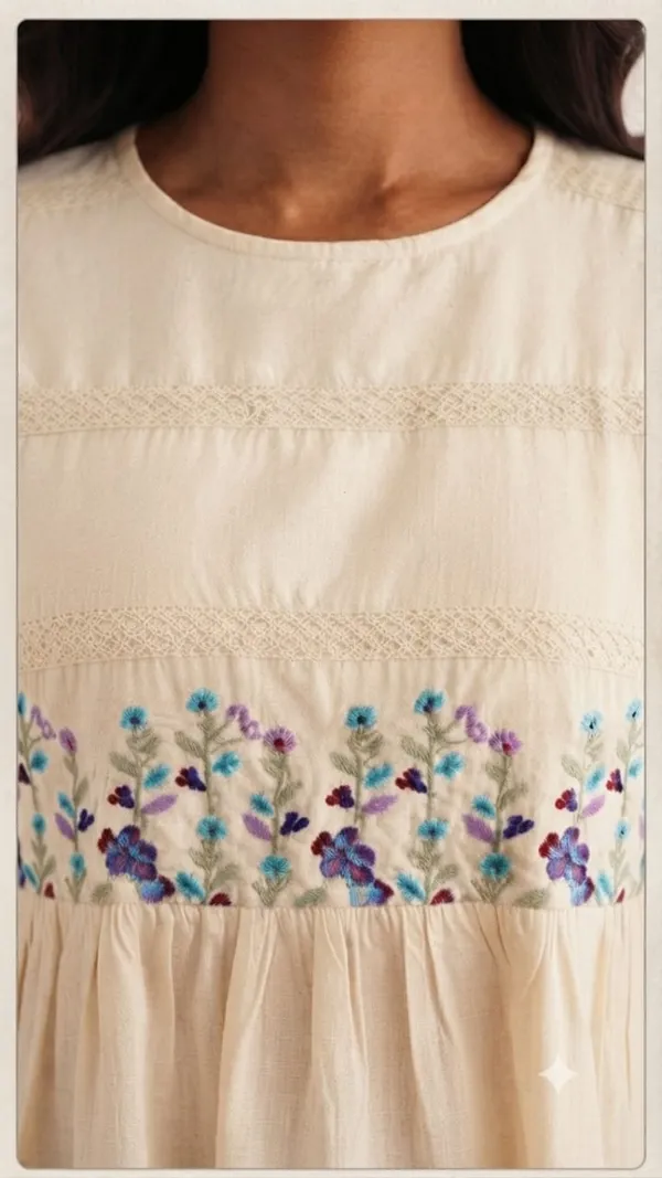 White_Cotton_Embroidered_Flared_Dress_For_Women