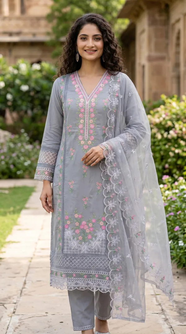 Grey_70%_Cotton,_30%_Polyester_Embroidered_Straight_Kurta_Set_For_Women