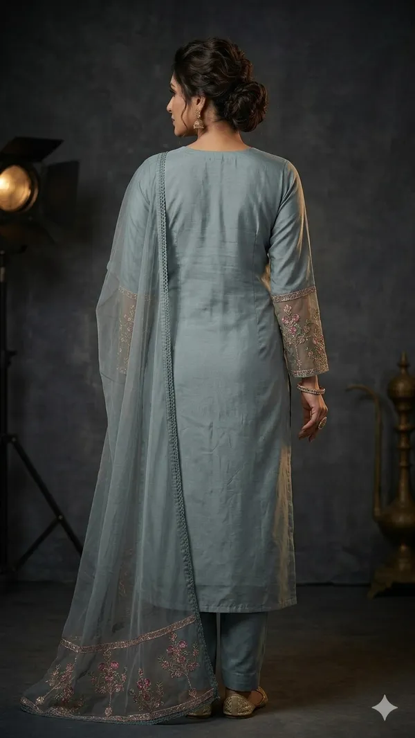 Blue_70%_Cotton,_30%_Polyester_Embroidered_Straight_Suit_Set_For_Women