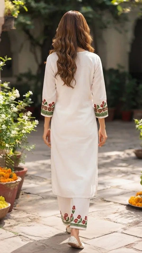 White_Modal_Chikankari_Palazzo_Set_For_Women