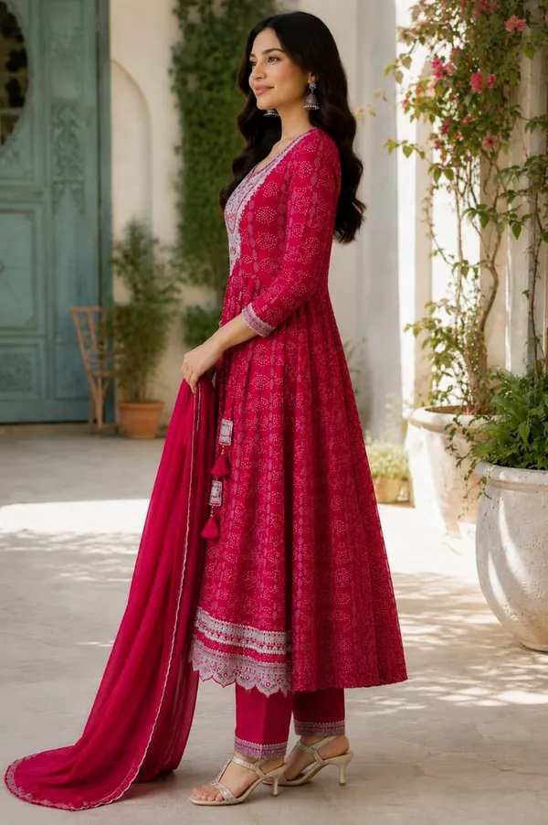Pink_70%_Cotton,_30%_Polyester_Embroidered_Anarkali_Suit_Set_For_Women