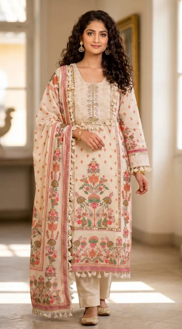 White_Muslin_Printed_Embroidered_Straight_Suit_Set_For_Women