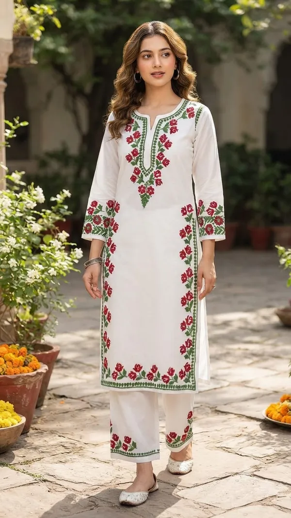 White_Modal_Chikankari_Palazzo_Set_For_Women