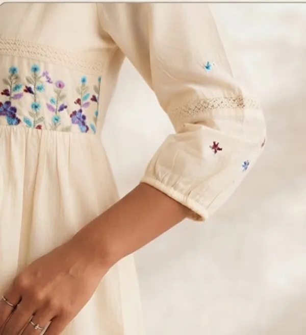 White_Cotton_Embroidered_Flared_Dress_For_Women