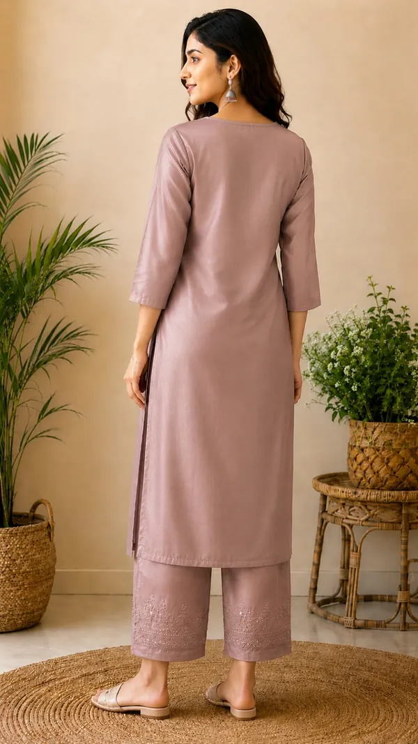 Mauve_Chanderi_Chanderi_Chikankari_Kurti_Pant_Set_For_Women