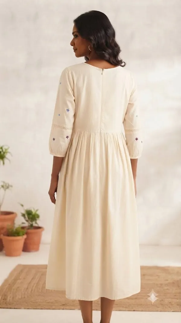 White_Cotton_Embroidered_Flared_Dress_For_Women