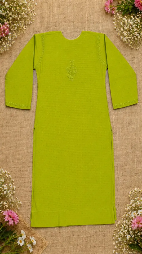 Green_Rayon_Chikankari_Kurti_Palazzo_Set_For_Women