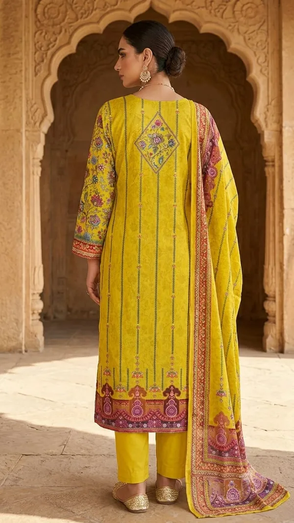 Yellow_Muslin_Silk_Printed_Embroidered_Straight_Kurta_Set_For_Women