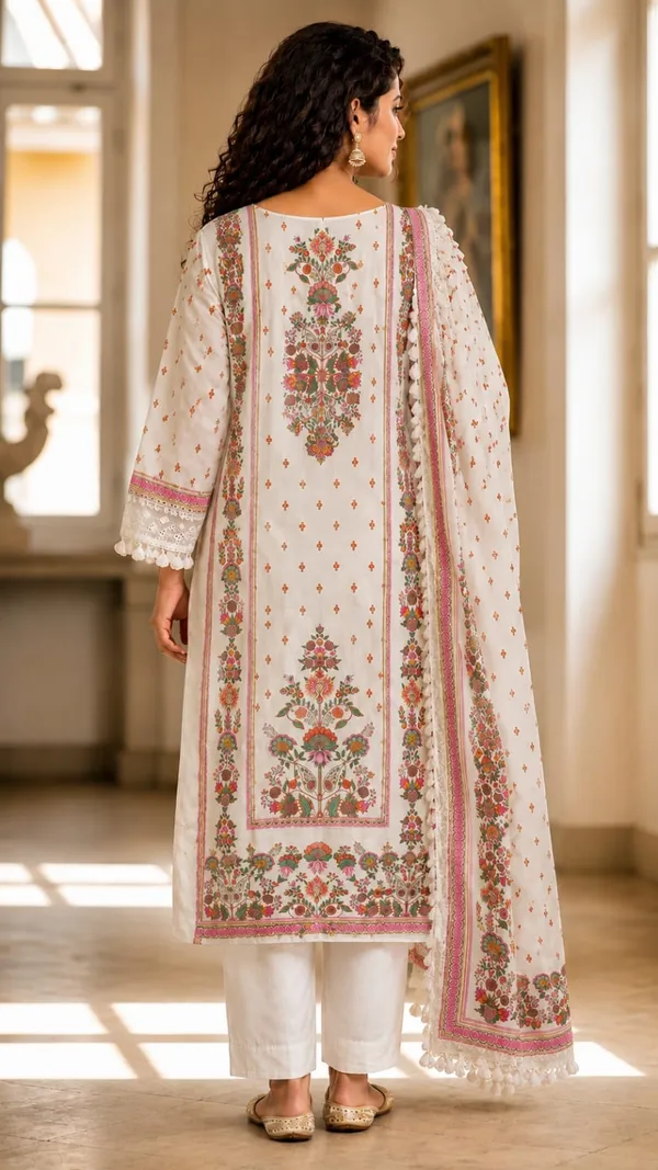 White_Muslin_Printed_Embroidered_Straight_Suit_Set_For_Women