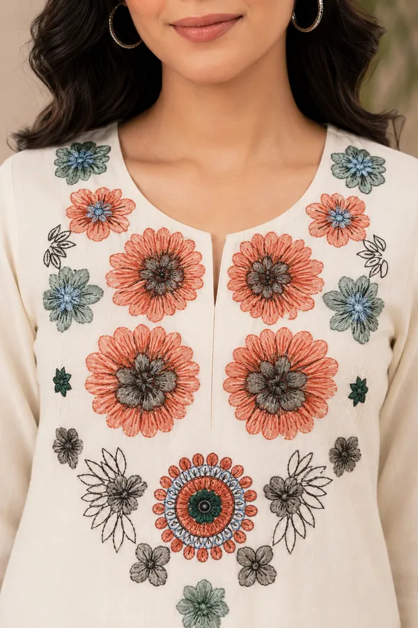 White_Cotton_Embroidered_Straight_Kurta_Pant_Set_For_Women