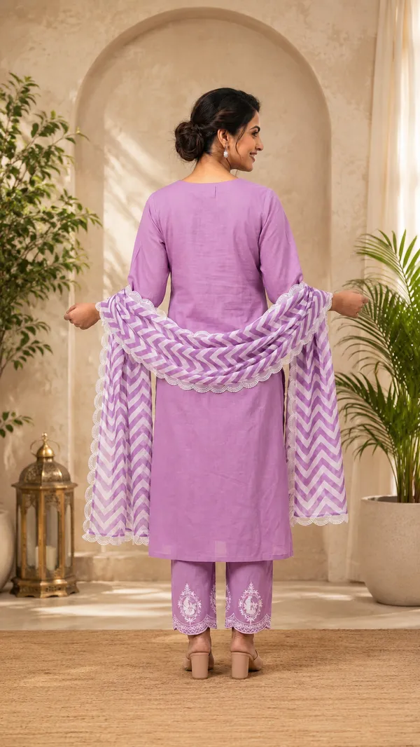 Purple_Cotton_Embroidered_Suit_Set_For_Women