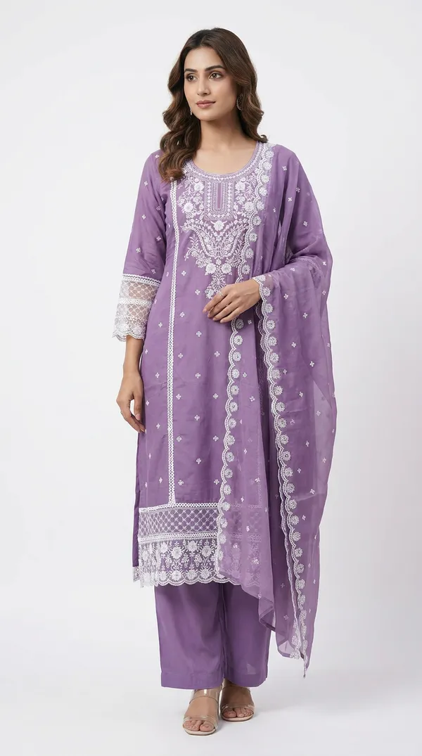 Lavender_70%_Cotton,_30%_Polyester_Embroidered_Straight_Kurta_Set_For_Women