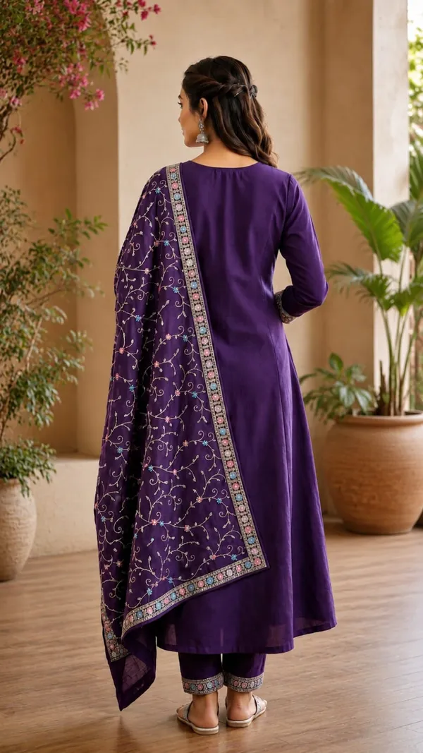 Purple_Chanderi_Silk_Embroidered_Anarkali_Suit_Set_For_Women