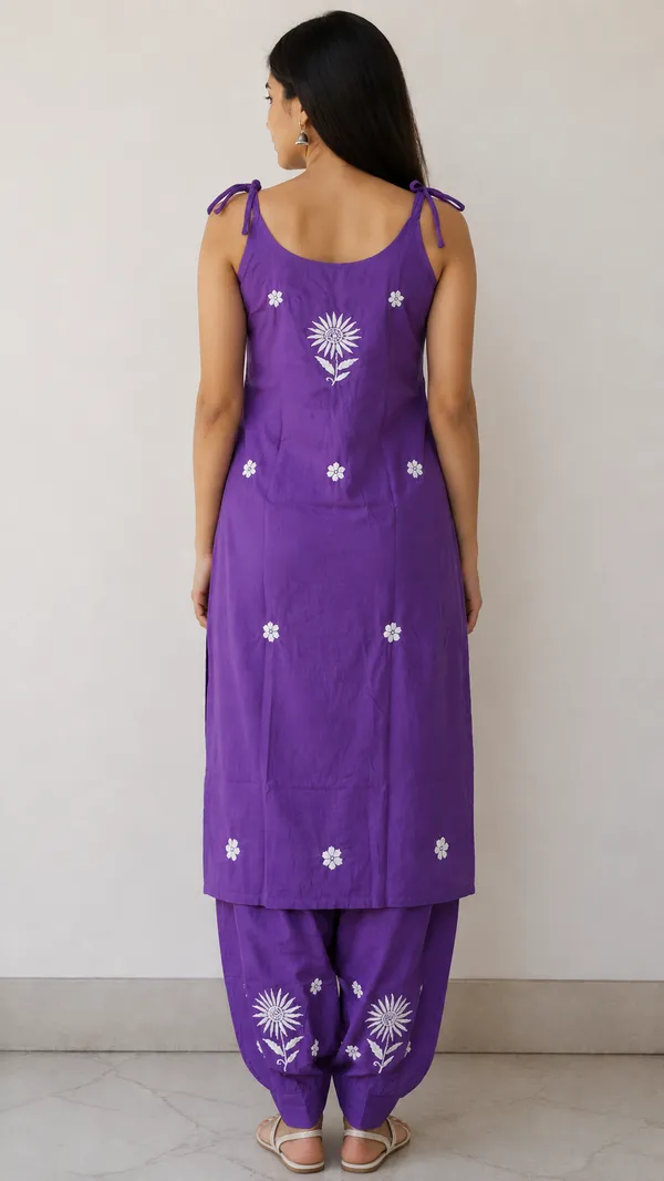 Purple_Rayon_Chikankari_Sleeveless_Kurta_Set_For_Women