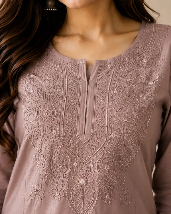 Mauve_Chanderi_Chanderi_Chikankari_Kurti_Pant_Set_For_Women