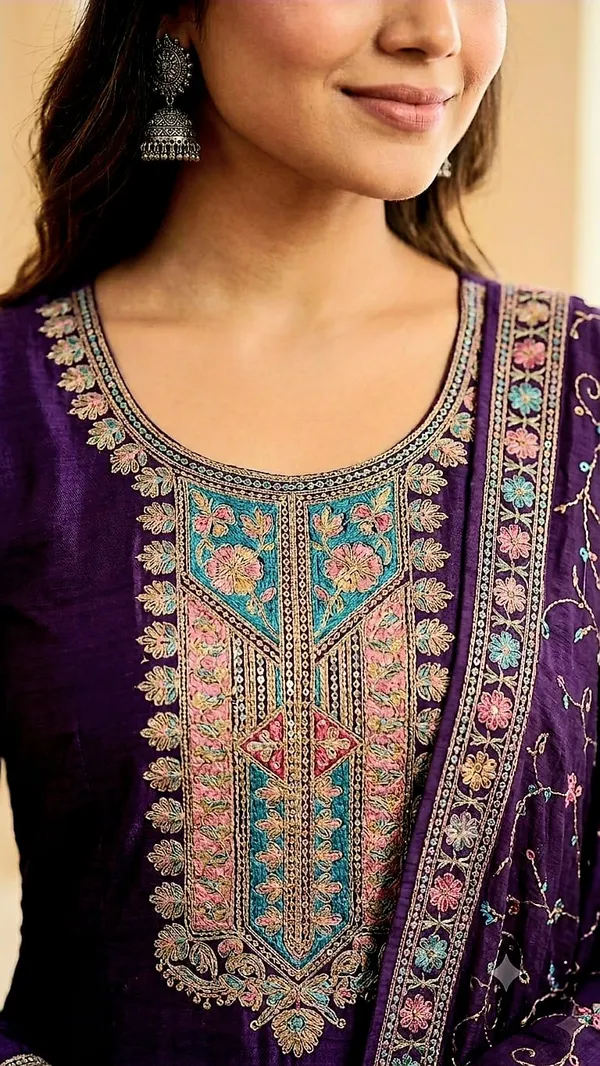 Purple_Chanderi_Silk_Embroidered_Anarkali_Suit_Set_For_Women
