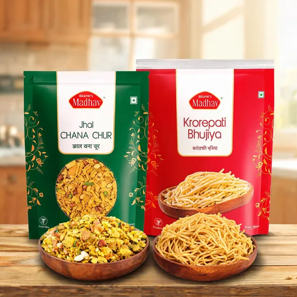 Madhav_Karod_Pati_Bhujiya_and_Jhal_Chana_Chur_COmbo_|_400_G_x_2_packs_|_Handmade_with_No_Palm_Oil