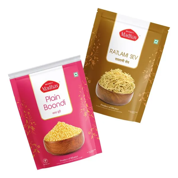 Boondi_And_Ratlami_Sev_Combo_|__800_G_(400_G_x_2_packs)_|_Handmade_with_No_Palm_Oil