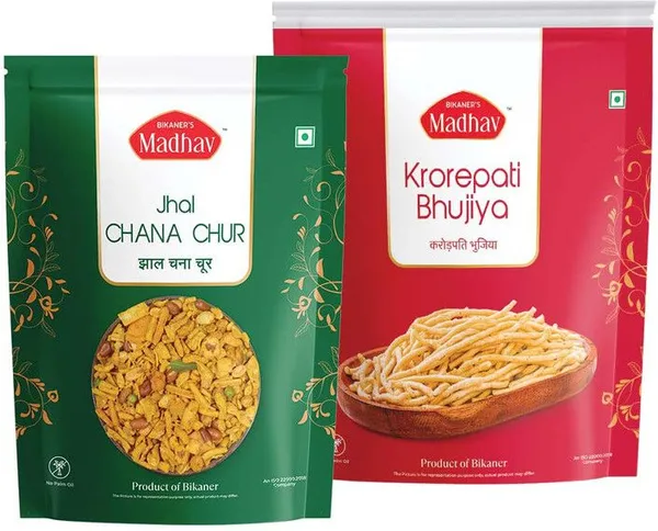 Madhav_Karod_Pati_Bhujiya_and_Jhal_Chana_Chur_COmbo_|_400_G_x_2_packs_|_Handmade_with_No_Palm_Oil