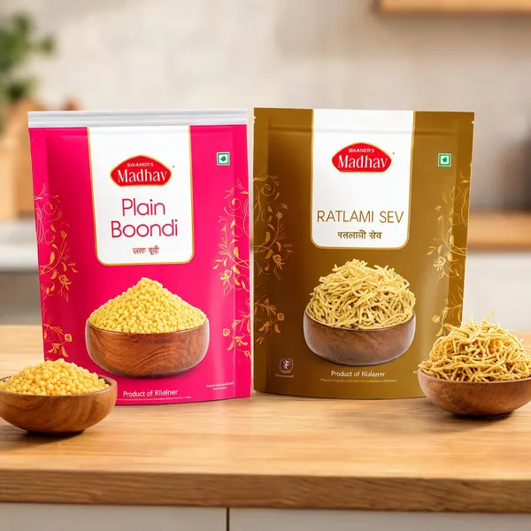 Boondi_And_Ratlami_Sev_Combo_|__800_G_(400_G_x_2_packs)_|_Handmade_with_No_Palm_Oil