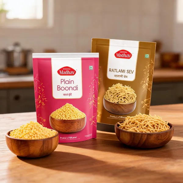 Boondi_And_Ratlami_Sev_Combo_|__800_G_(400_G_x_2_packs)_|_Handmade_with_No_Palm_Oil